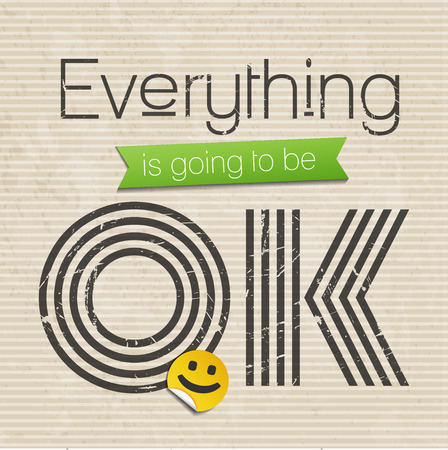 everything is going to be OK, motivational saying, vector illustrationのイラスト素材