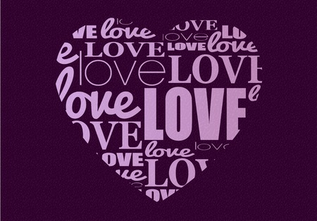 vector typographic heartのイラスト素材