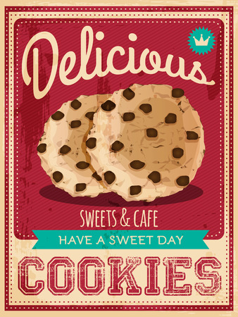 vector vintage styled cookies posterのイラスト素材