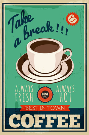 vector vintage coffee posterのイラスト素材