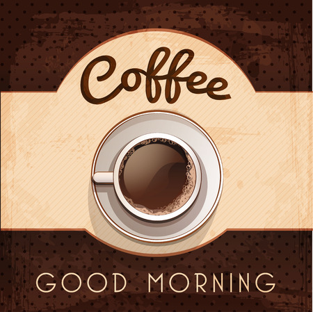 vector vintage coffee posterのイラスト素材