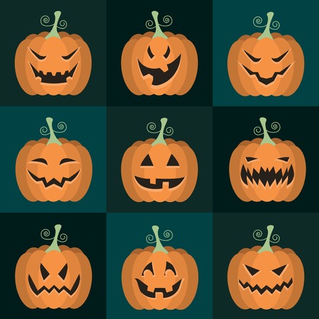 set of vector Halloween pumpkinsのイラスト素材