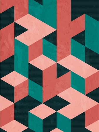 Abstract isometric shape backgroundのイラスト素材