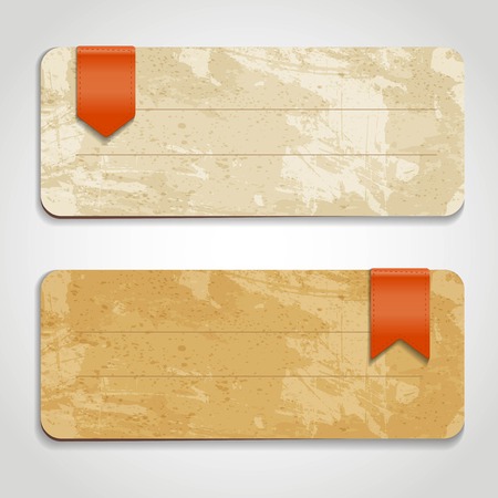 vector vintage cards with rbbonのイラスト素材