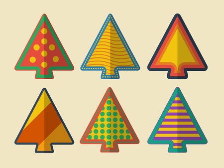 vector set of creative christmas treesのイラスト素材