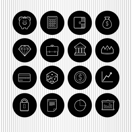 vector money and finance iconsのイラスト素材