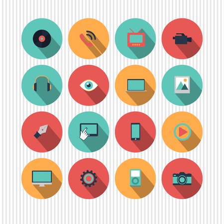 vector multimedia iconsのイラスト素材