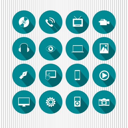 vector multimedia iconsのイラスト素材