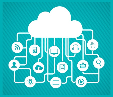 vector cloud computing conceptのイラスト素材