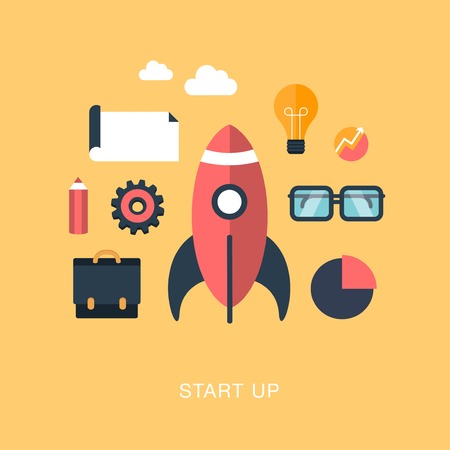 modern vector start up concept illustrationのイラスト素材