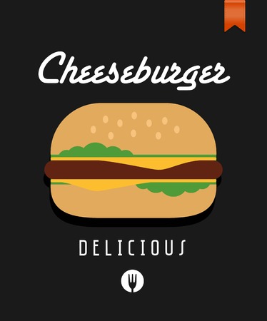vector cheeseburger posterのイラスト素材