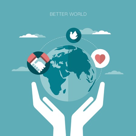 vector concept illustration of better worldのイラスト素材