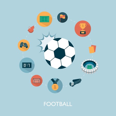 vector modern football concept illustrationのイラスト素材