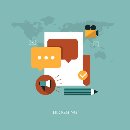 vector modern blogging concept illustrationのイラスト素材