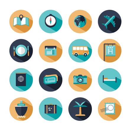 vector modern travel iconsのイラスト素材