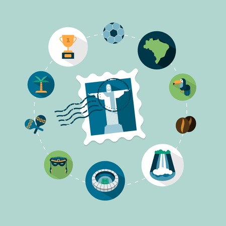 vector Brazil concept illustrationのイラスト素材