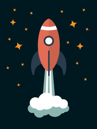 vector modern rocket illustrationのイラスト素材