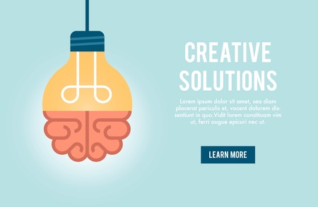 concept banner for creative solution, illustrationのイラスト素材