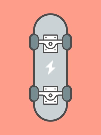 skateboard isolated on red background,illustrationのイラスト素材