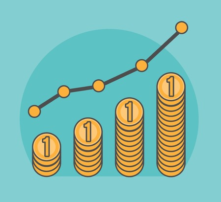 presentation of wealth growing, flat illustrationのイラスト素材