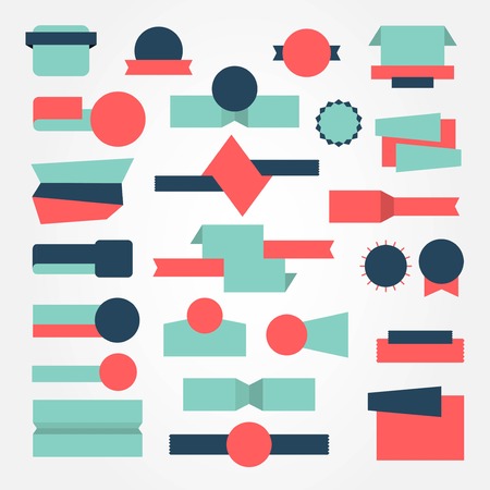 set of banner and badges, illustrationのイラスト素材
