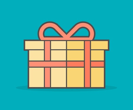 gift box isolated on blue backgroundのイラスト素材
