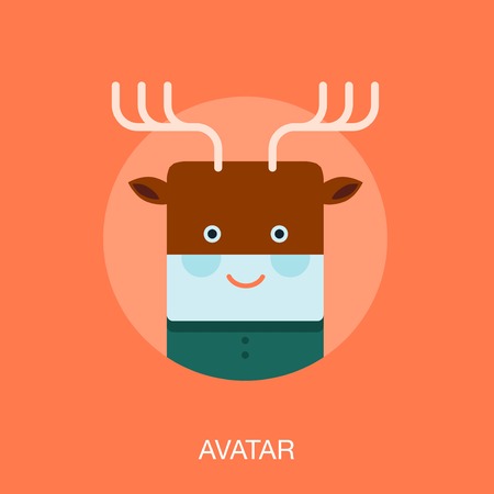 smiling person with a deer mask, illustrationのイラスト素材