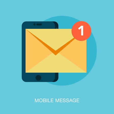 mobile phone receiving a new message, illustrationのイラスト素材