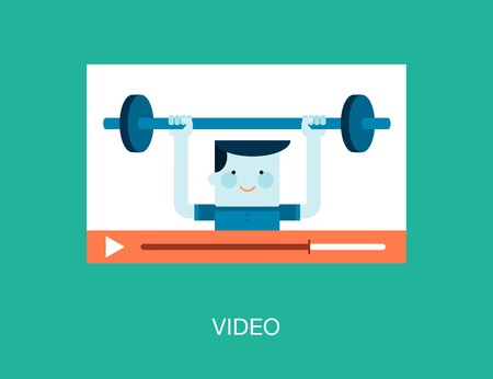 concept of a video being played in a player, illustrationのイラスト素材