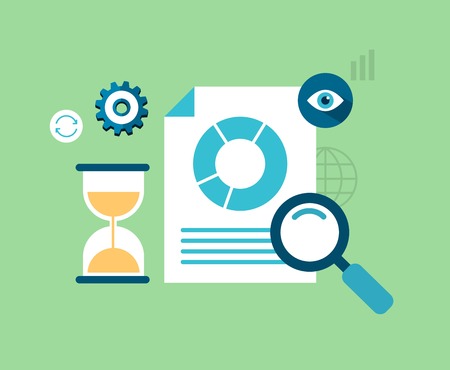 concept of data analysis, flat illustrationのイラスト素材