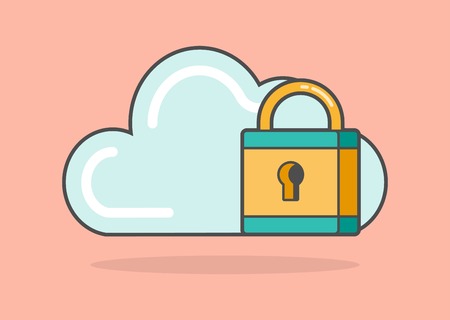 cloud shape with a padlockのイラスト素材