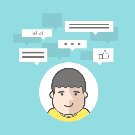 person posting comments online conceptのイラスト素材
