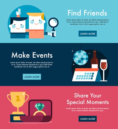 Set of social media themed web bannersのイラスト素材