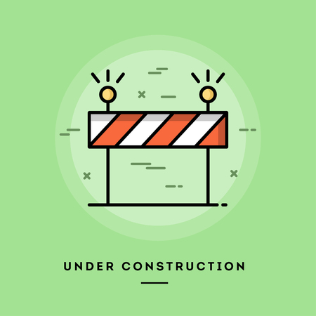 Under Construction Flat Design Thin Line Banner Usage For E Mail