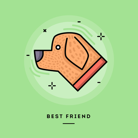 Best friend, flat design thin line banner, usage for e-mail newsletters, web banners, headers, blog posts, print and moreのイラスト素材