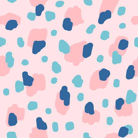 Beautiful abstract seamless repeating pattern. Hand painted artistic style with chaotic paint elements. Perfect for textile, wrapping, web and all kind of decorative projects. Vector illustration.のイラスト素材