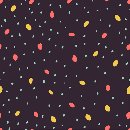 Beautiful abstract seamless repeating pattern. Hand painted artistic style with chaotic paint elements. Perfect for textile, wrapping, web and all kind of decorative projects. Vector illustration.のイラスト素材