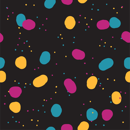 Beautiful abstract seamless repeating pattern. Hand painted artistic style with chaotic paint elements. Perfect for textile, wrapping, web and all kind of decorative projects. Vector illustration.のイラスト素材