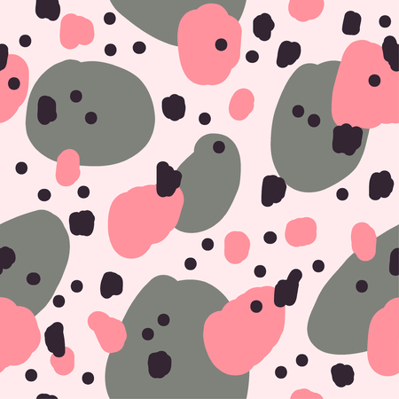 Beautiful abstract seamless repeating pattern. Hand painted artistic style with chaotic paint elements. Perfect for textile, wrapping, web and all kind of decorative projects. Vector illustration.のイラスト素材