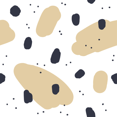 Beautiful abstract seamless repeating pattern. Hand painted artistic style with chaotic paint elements. Perfect for textile, wrapping, web and all kind of decorative projects. Vector illustration.のイラスト素材