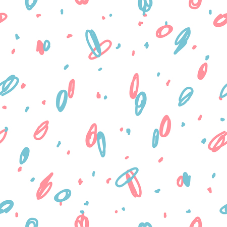 Beautiful abstract seamless repeating pattern. Hand painted artistic style with chaotic paint elements. Perfect for textile, wrapping, web and all kind of decorative projects. Vector illustration.のイラスト素材