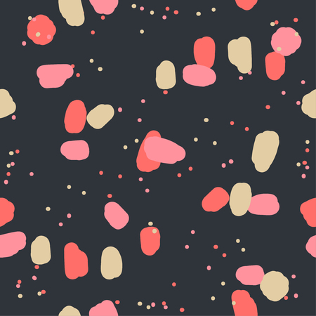 Beautiful abstract seamless repeating pattern. Hand painted artistic style with chaotic paint elements. Perfect for textile, wrapping, web and all kind of decorative projects. Vector illustration.のイラスト素材