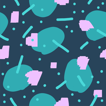Beautiful abstract seamless repeating pattern. Hand painted artistic style with chaotic paint elements. Perfect for textile, wrapping, web and all kind of decorative projects. Vector illustration.の写真素材