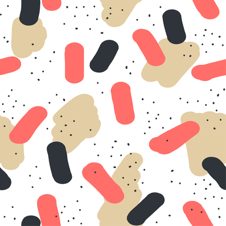 Beautiful abstract seamless repeating pattern. Hand painted artistic style with chaotic paint elements. Perfect for textile, wrapping, web and all kind of decorative projects. Vector illustration.の写真素材