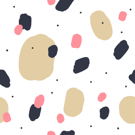 Beautiful abstract seamless repeating pattern. Hand painted artistic style with chaotic paint elements. Perfect for textile, wrapping, web and all kind of decorative projects. Vector illustration.の写真素材