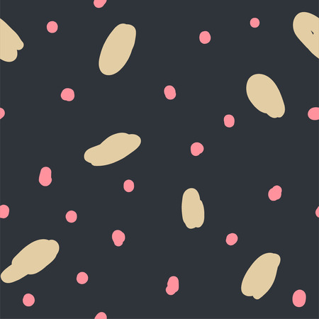 Beautiful abstract seamless repeating pattern. Hand painted artistic style with chaotic paint elements. Perfect for textile, wrapping, web and all kind of decorative projects. Vector illustration.のイラスト素材
