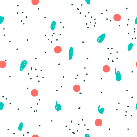 Beautiful abstract seamless repeating pattern. Hand painted artistic style with chaotic paint elements. Perfect for textile, wrapping, web and all kind of decorative projects. Vector illustration.のイラスト素材