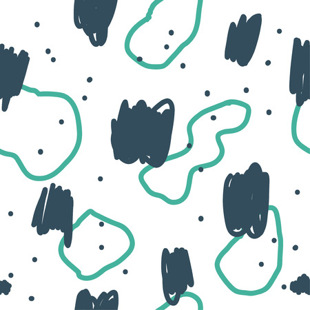 Beautiful abstract seamless repeating pattern. Hand painted artistic style with chaotic paint elements. Perfect for textile, wrapping, web and all kind of decorative projects. Vector illustration.のイラスト素材