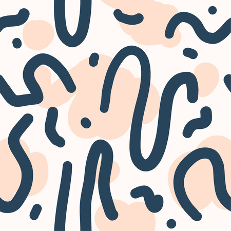 Beautiful abstract seamless repeating pattern. Hand painted artistic style with chaotic paint elements. Perfect for textile, wrapping, web and all kind of decorative projects. Vector illustration.の写真素材