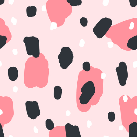 Beautiful abstract seamless repeating pattern. Hand painted artistic style with chaotic paint elements. Perfect for textile, wrapping, web and all kind of decorative projects. Vector illustration.の写真素材